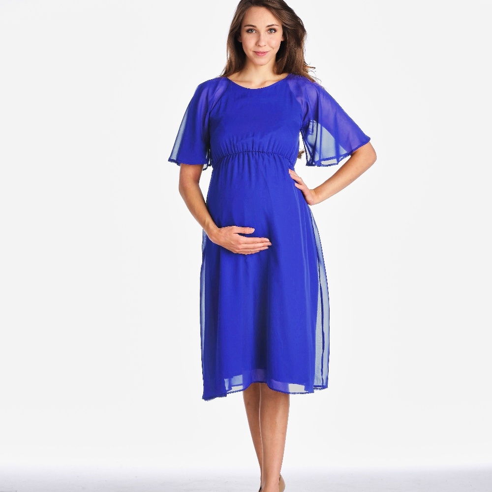 <CMD1275> Strappy Back Maternity chiffon Dress